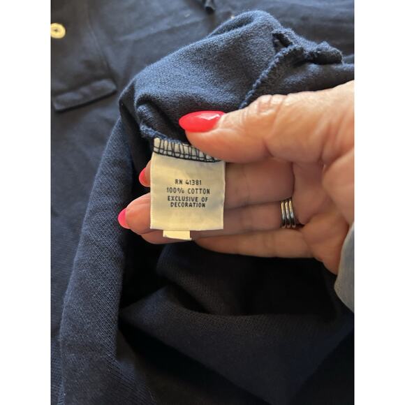 NWT Polo Ralph Lauren Hoodie Mens Large Blue Pullover Lightweight Yellow Pony - Picture 8 of 14